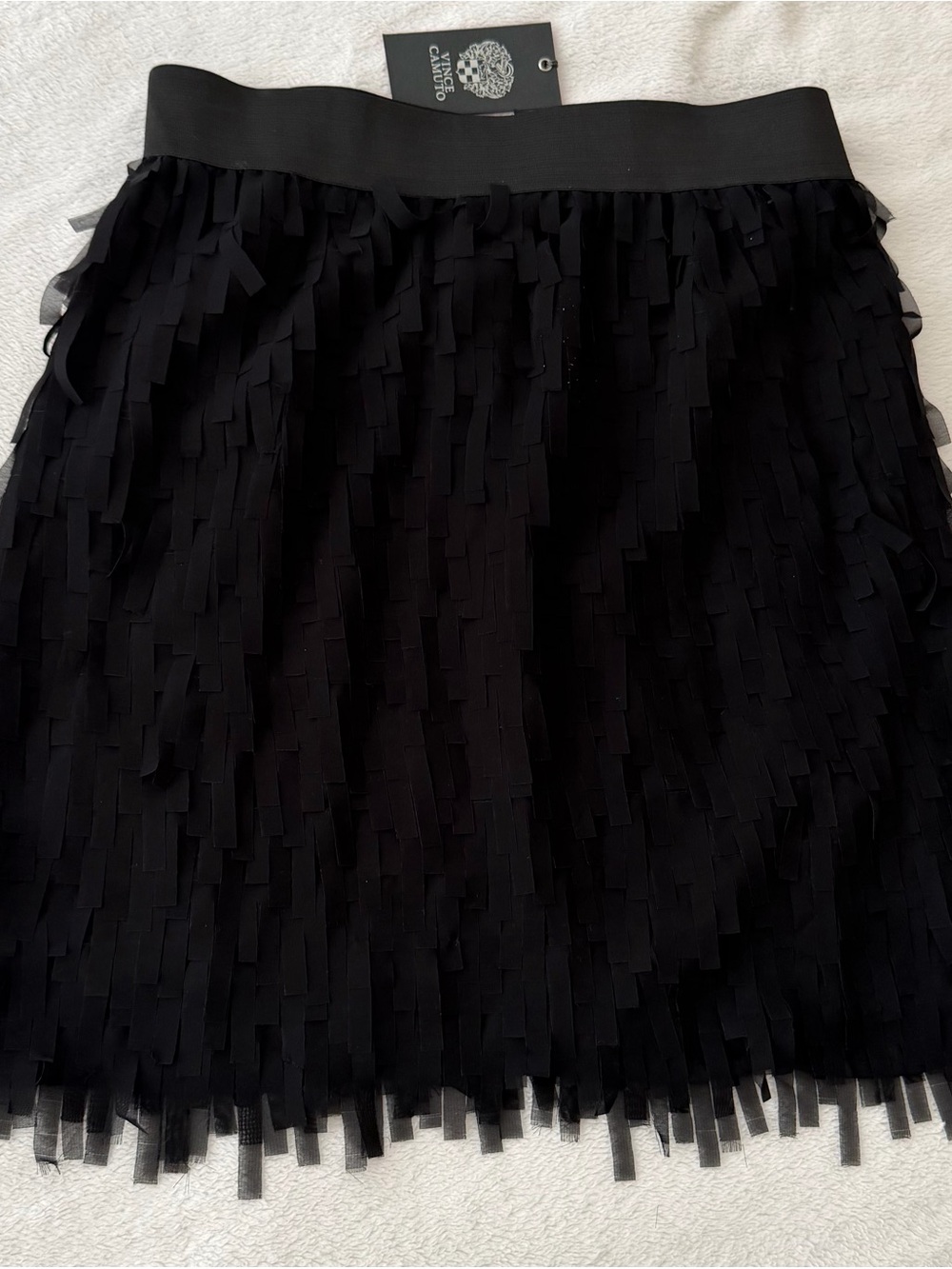 Vince Camuto Black Fringe Skirt